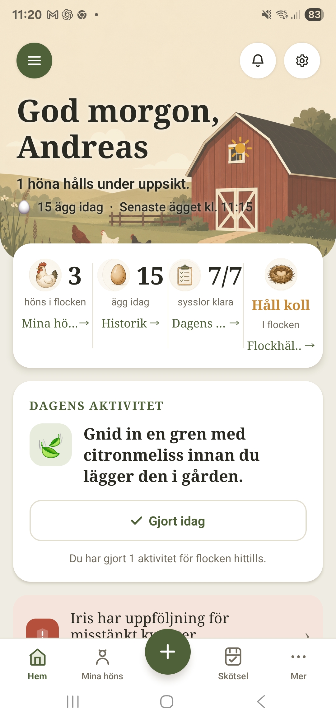 Hönsliv hemskärm